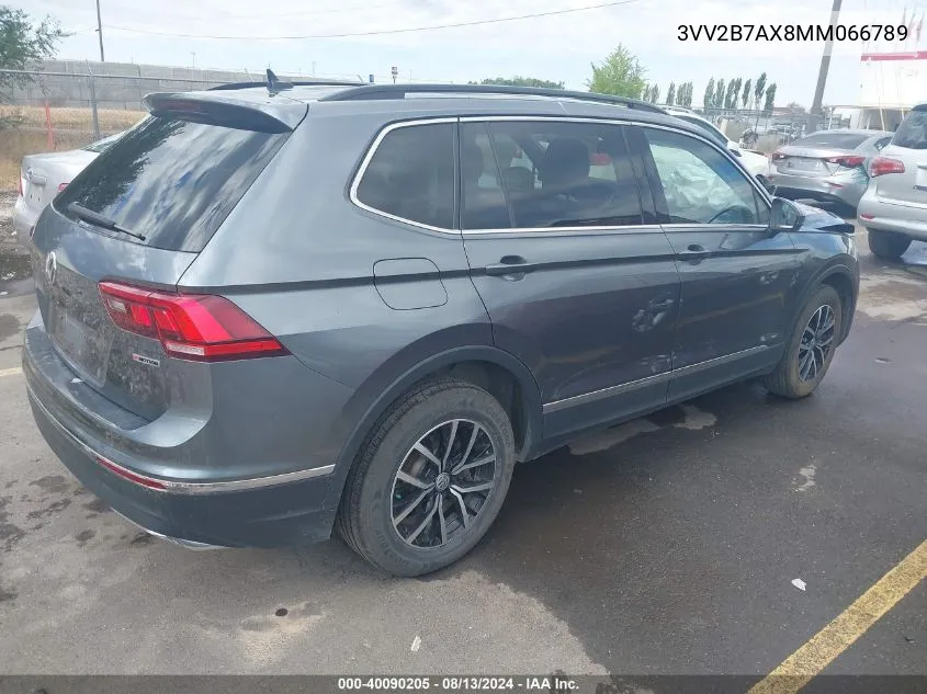 2021 Volkswagen Tiguan 2.0T Se/2.0T Se R-Line Black/2.0T Sel VIN: 3VV2B7AX8MM066789 Lot: 40090205