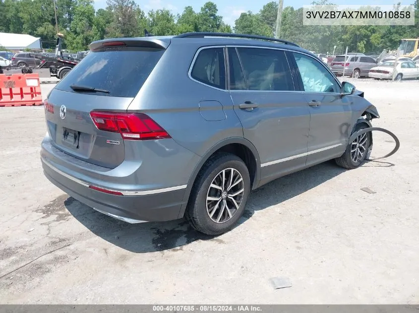 2021 Volkswagen Tiguan 2.0T Se/2.0T Se R-Line Black/2.0T Sel VIN: 3VV2B7AX7MM010858 Lot: 40107685