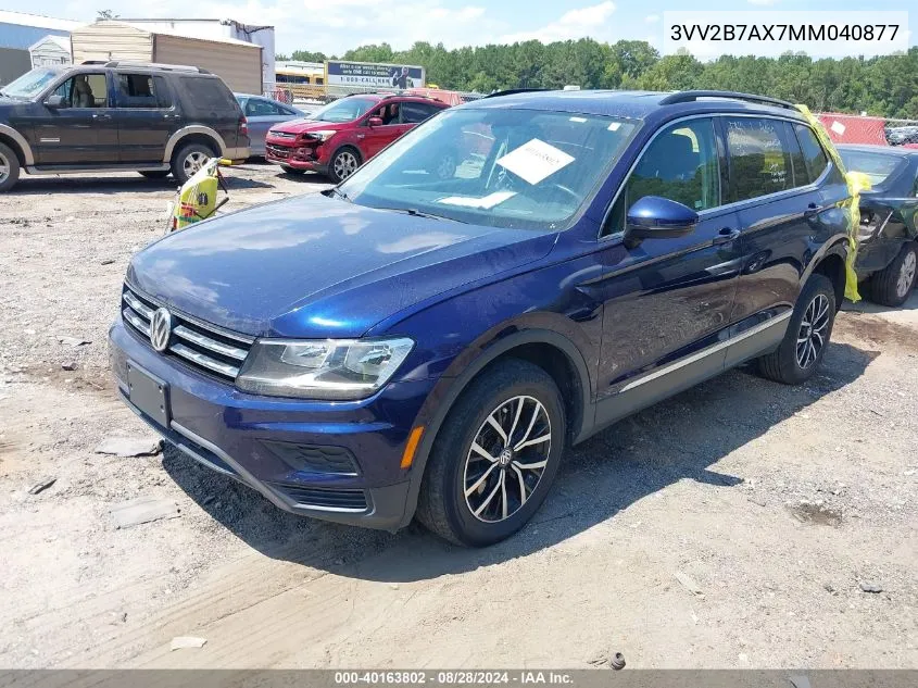 2021 Volkswagen Tiguan 2.0T Se/2.0T Se R-Line Black/2.0T Sel VIN: 3VV2B7AX7MM040877 Lot: 40163802