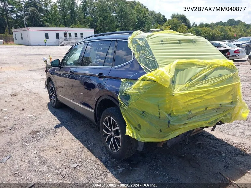 2021 Volkswagen Tiguan 2.0T Se/2.0T Se R-Line Black/2.0T Sel VIN: 3VV2B7AX7MM040877 Lot: 40163802