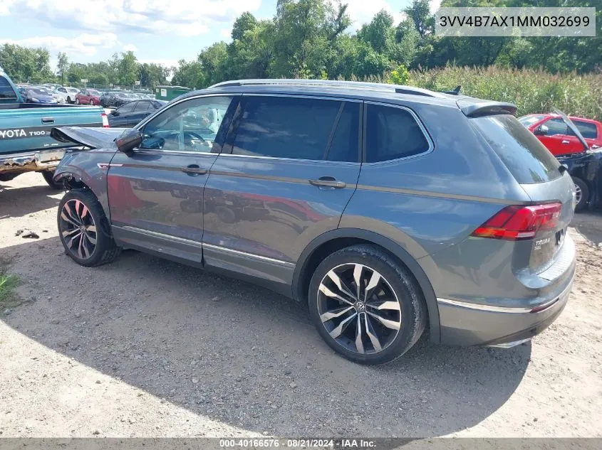 2021 Volkswagen Tiguan 2.0T Sel Premium R-Line VIN: 3VV4B7AX1MM032699 Lot: 40166576