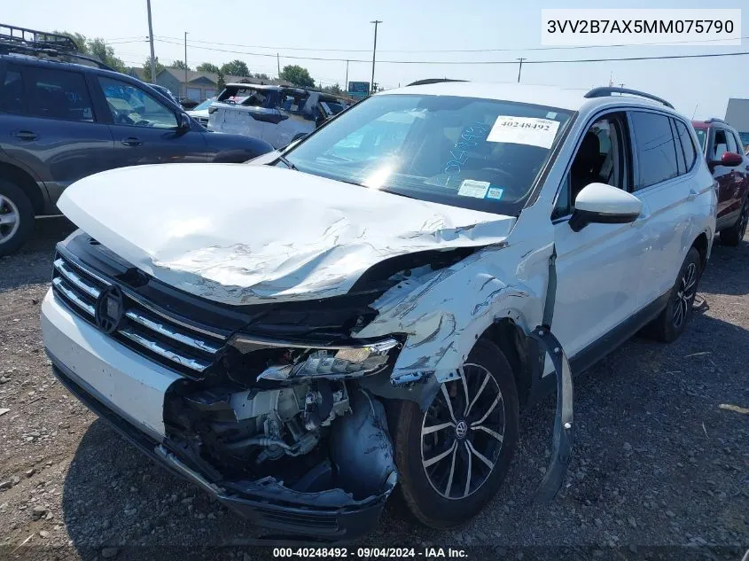 2021 Volkswagen Tiguan 2.0T Se/2.0T Se R-Line Black/2.0T Sel VIN: 3VV2B7AX5MM075790 Lot: 40248492