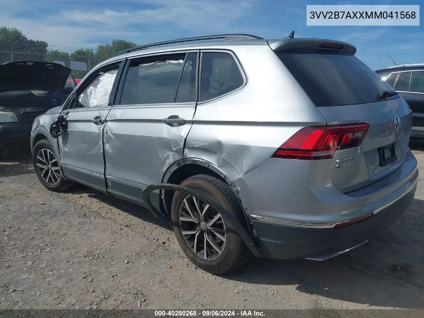 2021 Volkswagen Tiguan 2.0T Se/2.0T Se R-Line Black/2.0T Sel VIN: 3VV2B7AXXMM041568 Lot: 40280268