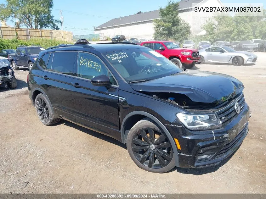 2021 Volkswagen Tiguan 2.0T Se/2.0T Se R-Line Black/2.0T Sel VIN: 3VV2B7AX3MM087002 Lot: 40288392