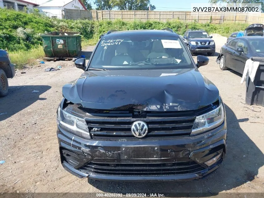 2021 Volkswagen Tiguan 2.0T Se/2.0T Se R-Line Black/2.0T Sel VIN: 3VV2B7AX3MM087002 Lot: 40288392