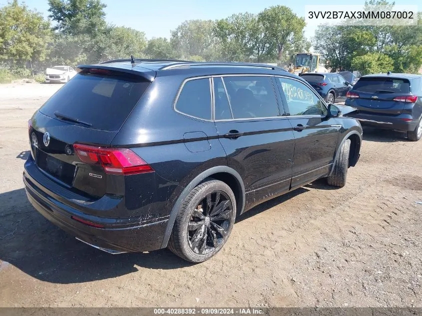 2021 Volkswagen Tiguan 2.0T Se/2.0T Se R-Line Black/2.0T Sel VIN: 3VV2B7AX3MM087002 Lot: 40288392