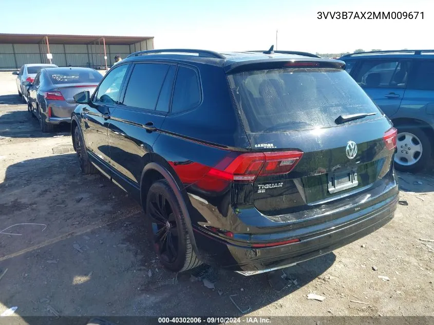 3VV3B7AX2MM009671 2021 Volkswagen Tiguan Se/Se R-Line Black/Sel