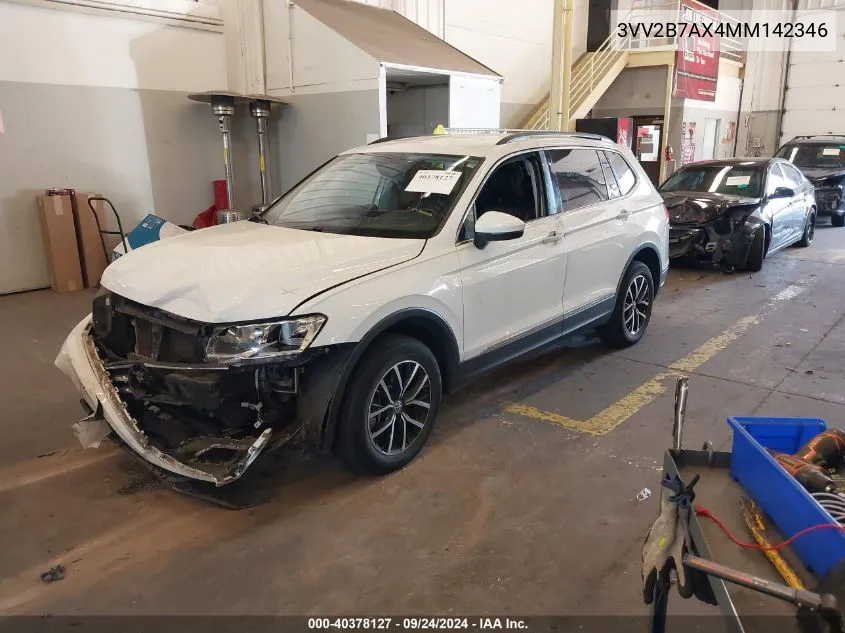 2021 Volkswagen Tiguan 2.0T Se/2.0T Se R-Line Black/2.0T Sel VIN: 3VV2B7AX4MM142346 Lot: 40378127