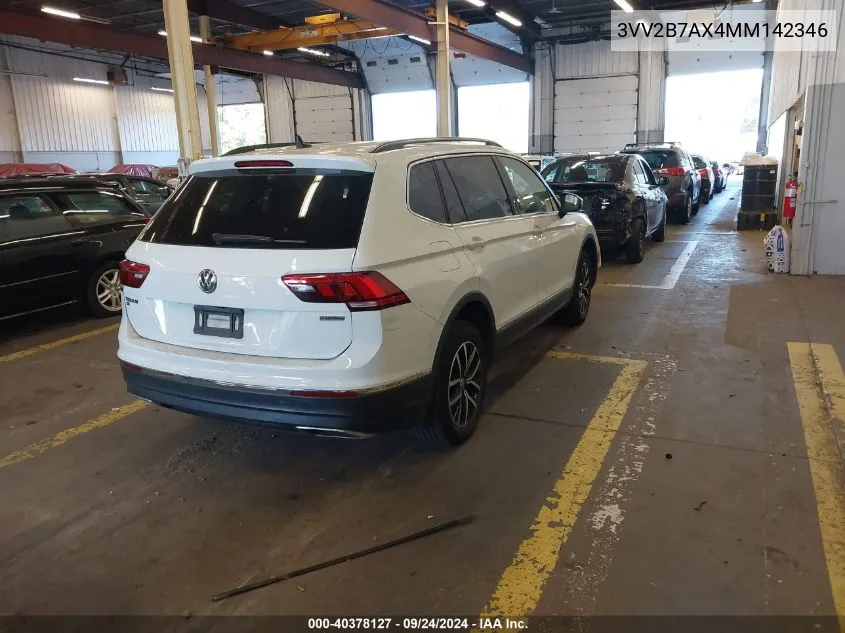 2021 Volkswagen Tiguan 2.0T Se/2.0T Se R-Line Black/2.0T Sel VIN: 3VV2B7AX4MM142346 Lot: 40378127