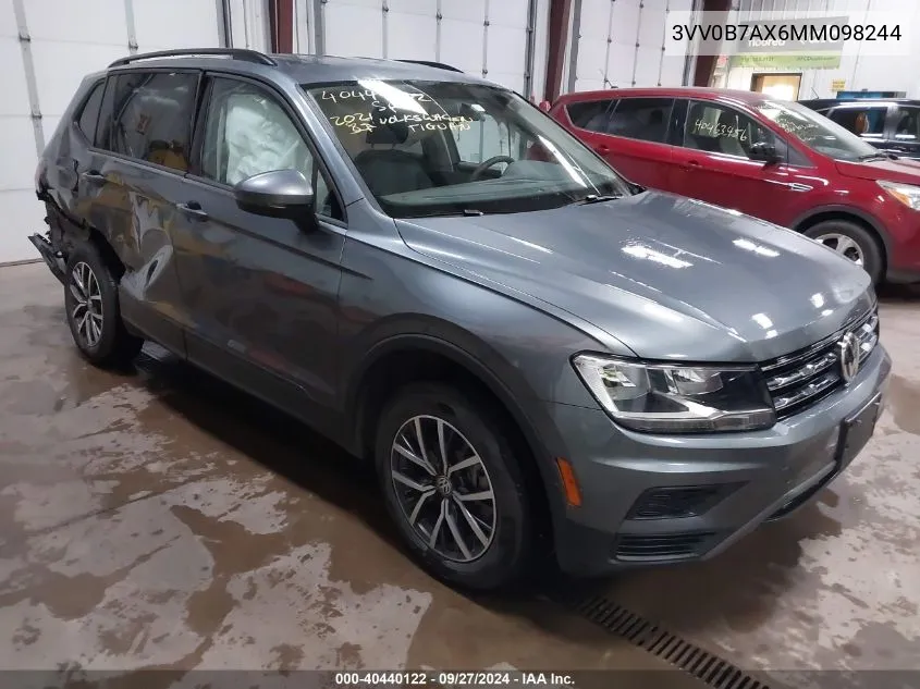 2021 Volkswagen Tiguan 2.0T S VIN: 3VV0B7AX6MM098244 Lot: 40440122