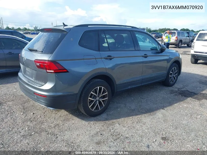 3VV1B7AX6MM070920 2021 Volkswagen Tiguan S