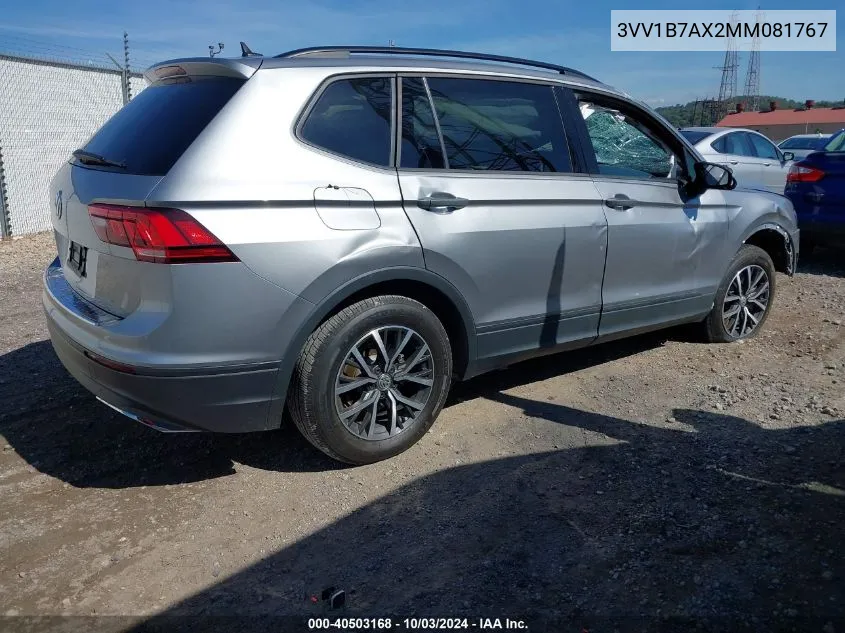 3VV1B7AX2MM081767 2021 Volkswagen Tiguan 2.0T S