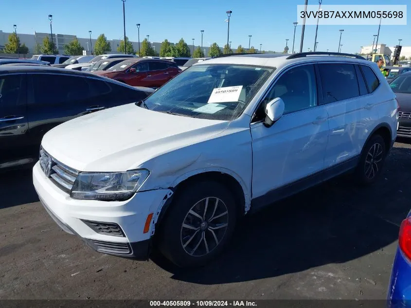 2021 Volkswagen Tiguan 2.0T Se/2.0T Se R-Line Black/2.0T Sel VIN: 3VV3B7AXXMM055698 Lot: 40505809