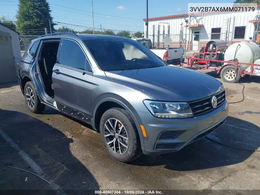 2021 Volkswagen Tiguan 2.0T Se/2.0T Se R-Line Black/2.0T Sel VIN: 3VV2B7AX6MM071179 Lot: 40507304