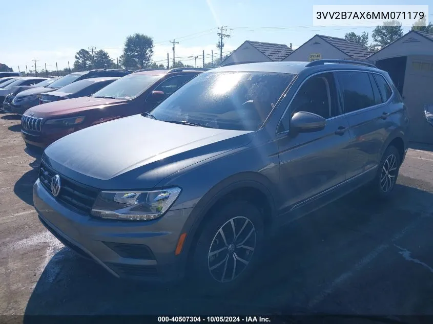 2021 Volkswagen Tiguan 2.0T Se/2.0T Se R-Line Black/2.0T Sel VIN: 3VV2B7AX6MM071179 Lot: 40507304