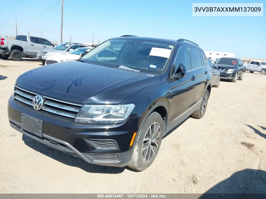 2021 Volkswagen Tiguan 2.0T Se/2.0T Se R-Line Black/2.0T Sel VIN: 3VV3B7AXXMM137009 Lot: 40512457