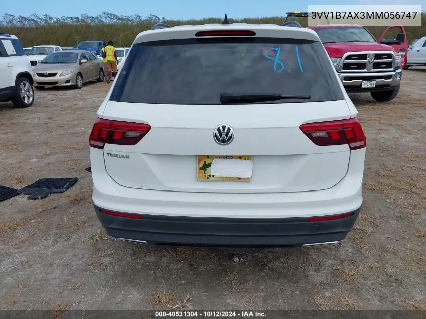 2021 Volkswagen Tiguan S VIN: 3VV1B7AX3MM056747 Lot: 40531304