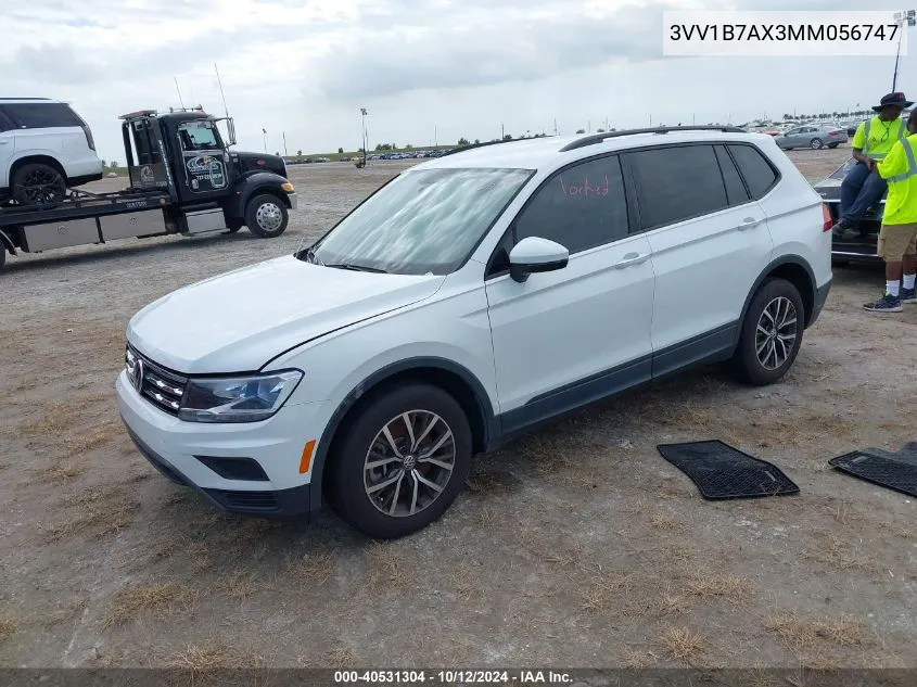 2021 Volkswagen Tiguan S VIN: 3VV1B7AX3MM056747 Lot: 40531304