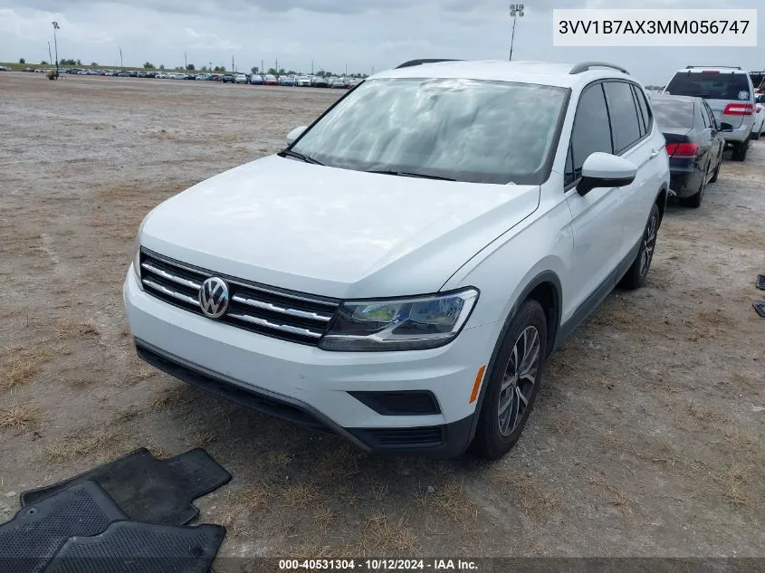 2021 Volkswagen Tiguan S VIN: 3VV1B7AX3MM056747 Lot: 40531304