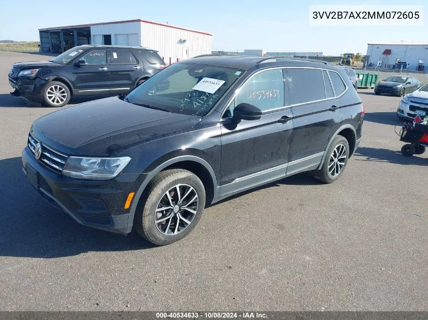 2021 Volkswagen Tiguan 2.0T Se/2.0T Se R-Line Black/2.0T Sel VIN: 3VV2B7AX2MM072605 Lot: 40534633