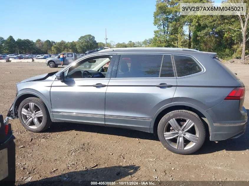 2021 Volkswagen Tiguan 2.0T Se/2.0T Se R-Line Black/2.0T Sel VIN: 3VV2B7AX6MM045021 Lot: 40538035