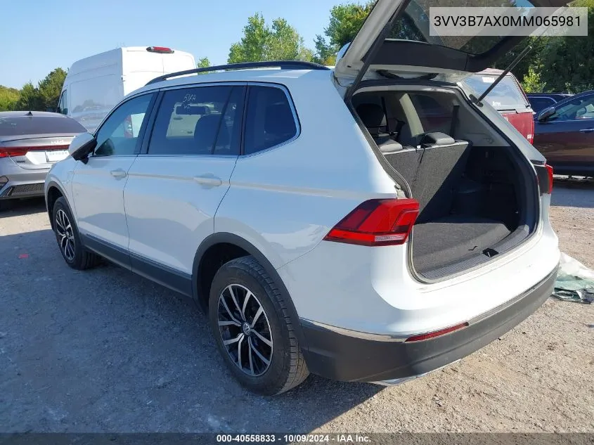 2021 Volkswagen Tiguan 2.0T Se/2.0T Se R-Line Black/2.0T Sel VIN: 3VV3B7AX0MM065981 Lot: 40558833