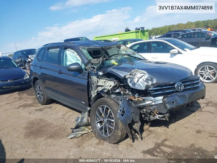 2021 Volkswagen Tiguan 2.0T S VIN: 3VV1B7AX4MM074898 Lot: 40565377