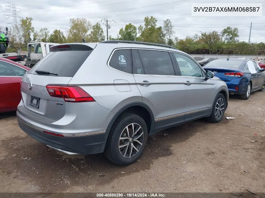 2021 Volkswagen Tiguan 2.0T Se/2.0T Se R-Line Black/2.0T Sel VIN: 3VV2B7AX6MM068587 Lot: 40580290