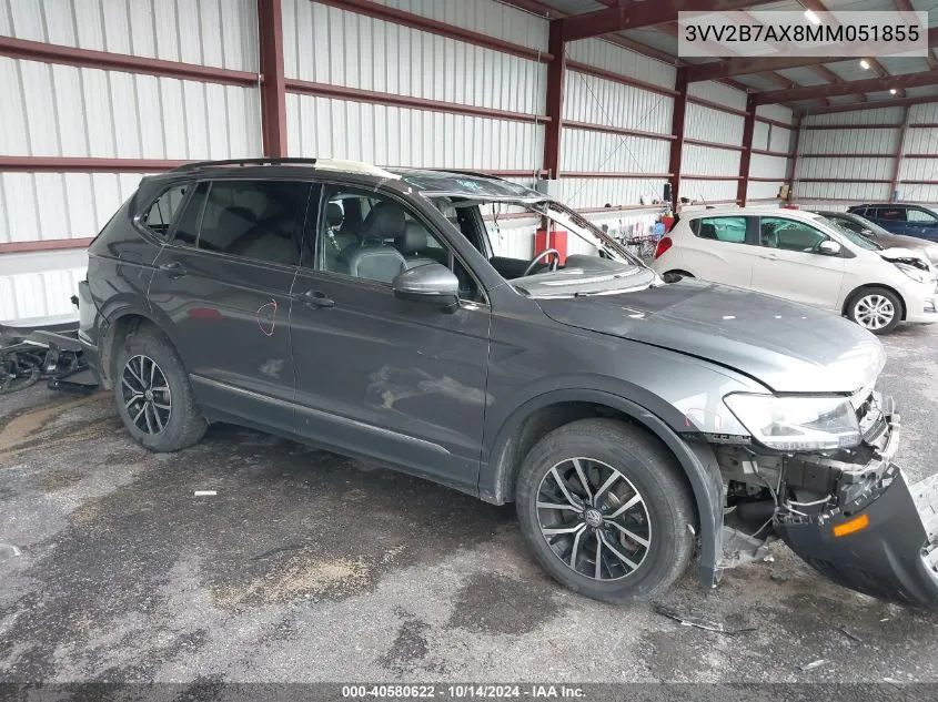 2021 Volkswagen Tiguan 2.0T Se/2.0T Se R-Line Black/2.0T Sel VIN: 3VV2B7AX8MM051855 Lot: 40580622