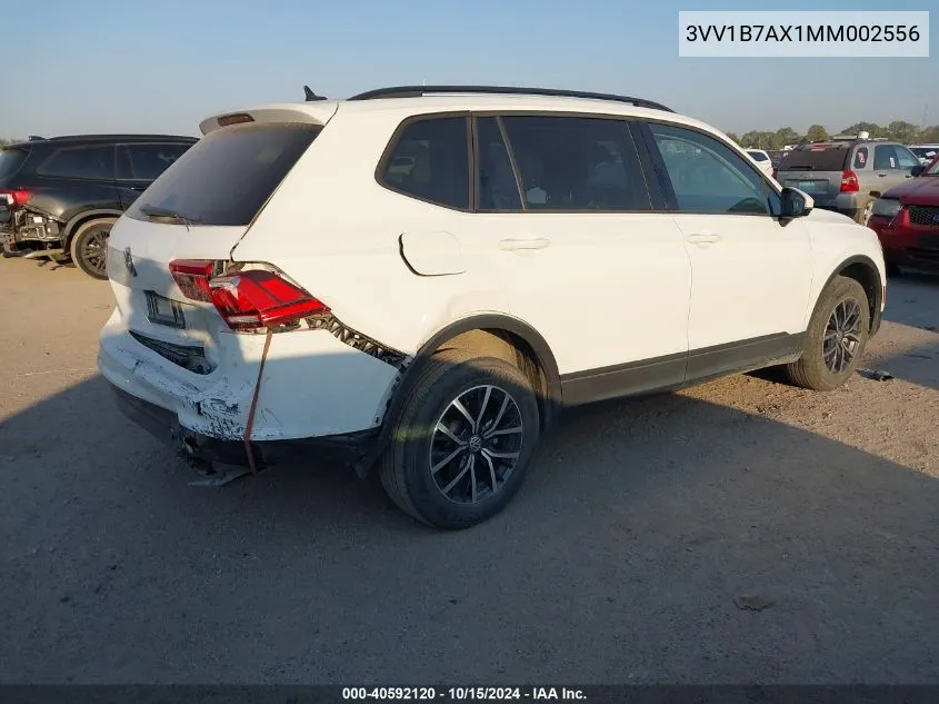 2021 Volkswagen Tiguan S VIN: 3VV1B7AX1MM002556 Lot: 40592120