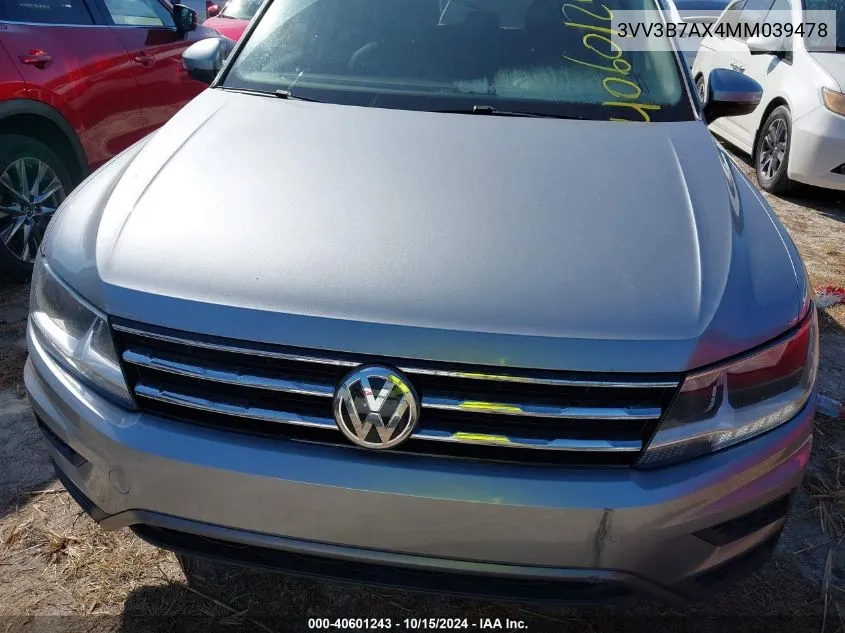 2021 Volkswagen Tiguan 2.0T Se/2.0T Se R-Line Black/2.0T Sel VIN: 3VV3B7AX4MM039478 Lot: 40601243