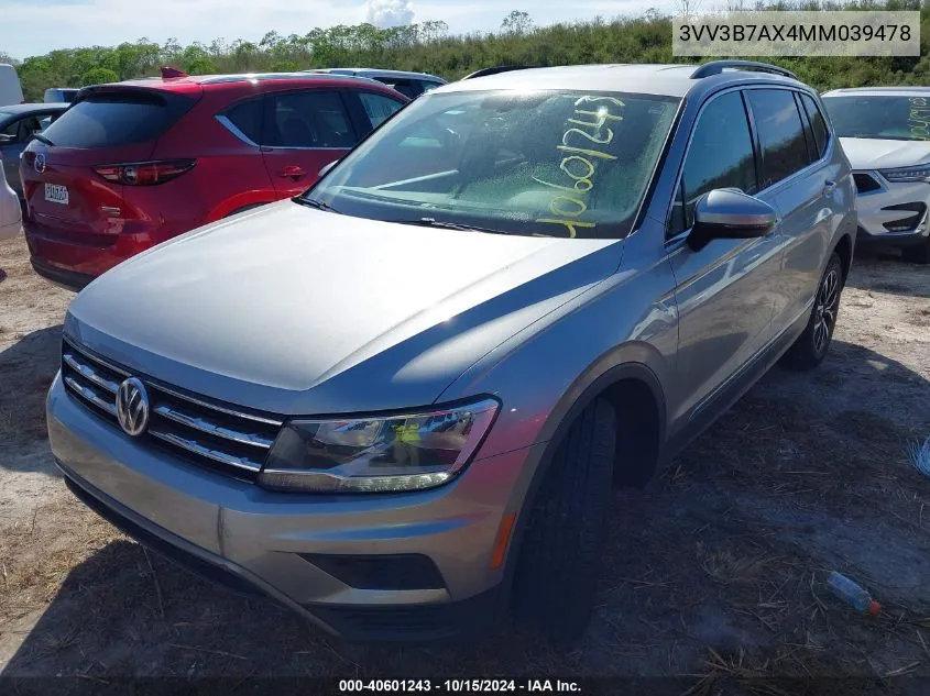 2021 Volkswagen Tiguan 2.0T Se/2.0T Se R-Line Black/2.0T Sel VIN: 3VV3B7AX4MM039478 Lot: 40601243