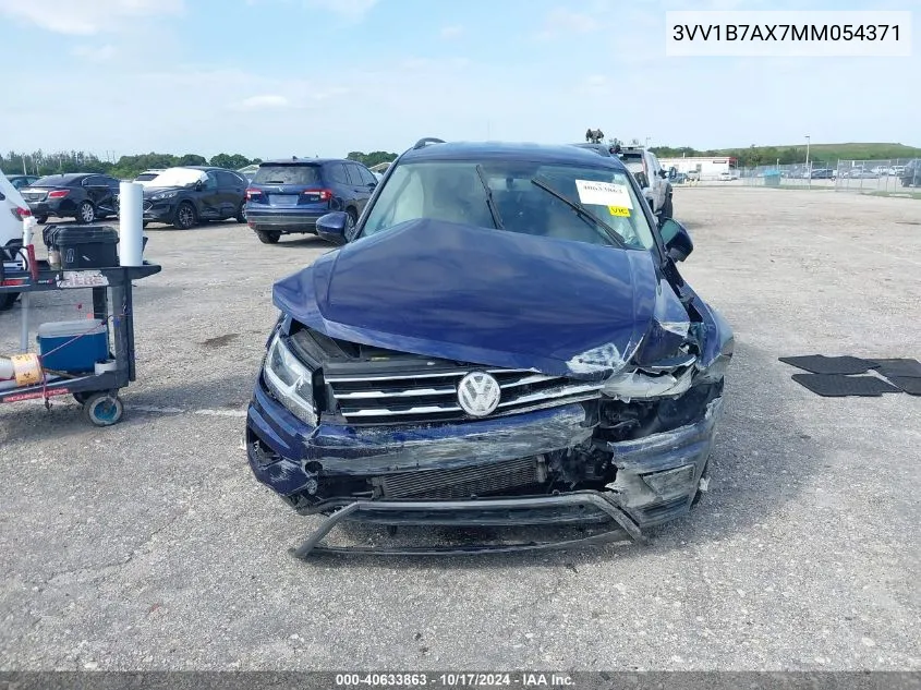 2021 Volkswagen Tiguan S VIN: 3VV1B7AX7MM054371 Lot: 40633863