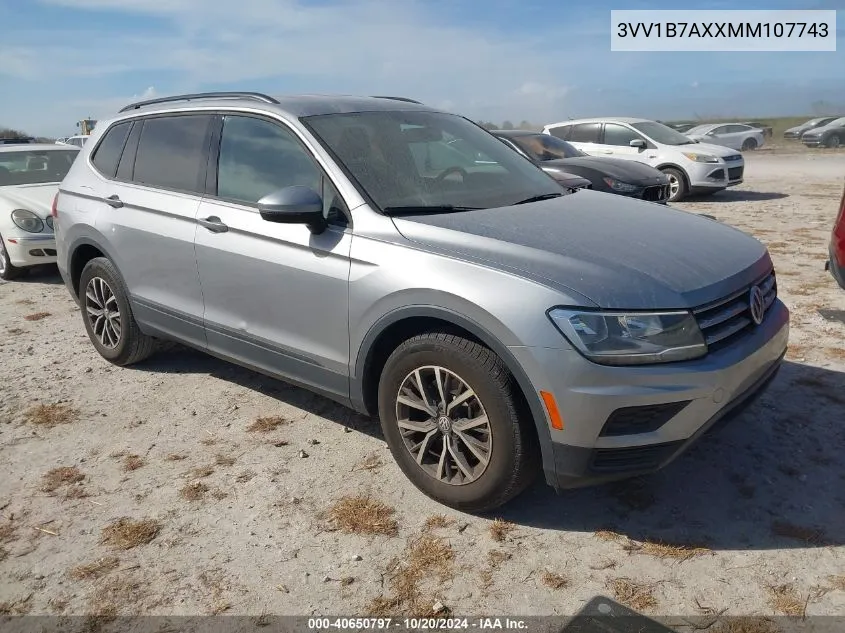 2021 Volkswagen Tiguan S VIN: 3VV1B7AXXMM107743 Lot: 40650797