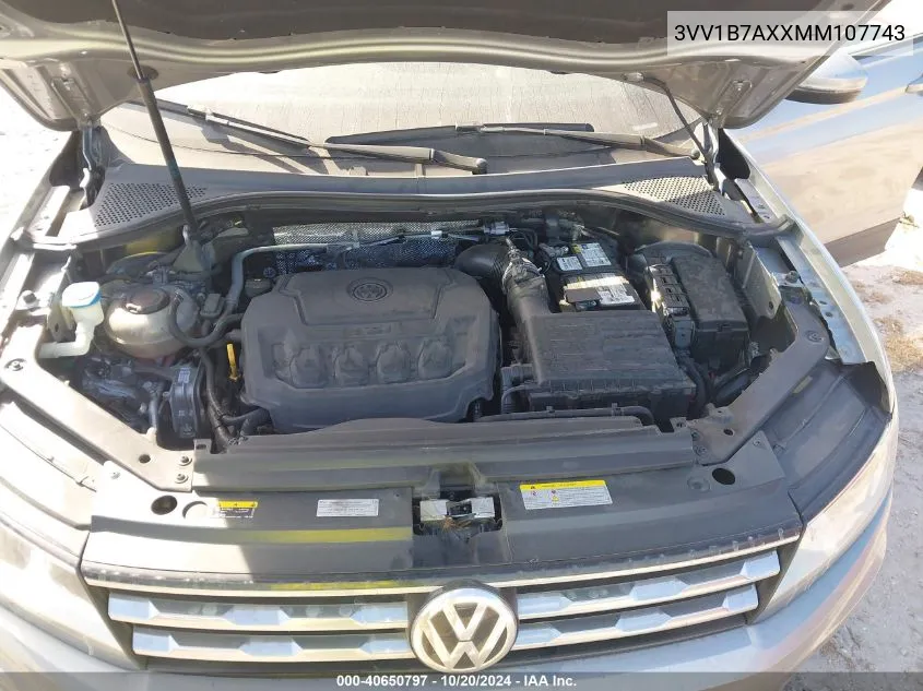 2021 Volkswagen Tiguan S VIN: 3VV1B7AXXMM107743 Lot: 40650797