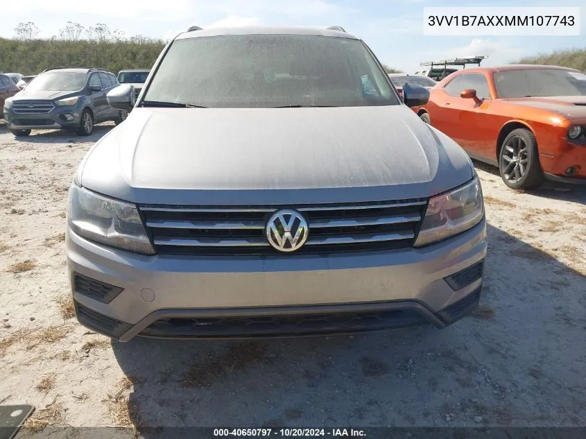 2021 Volkswagen Tiguan S VIN: 3VV1B7AXXMM107743 Lot: 40650797