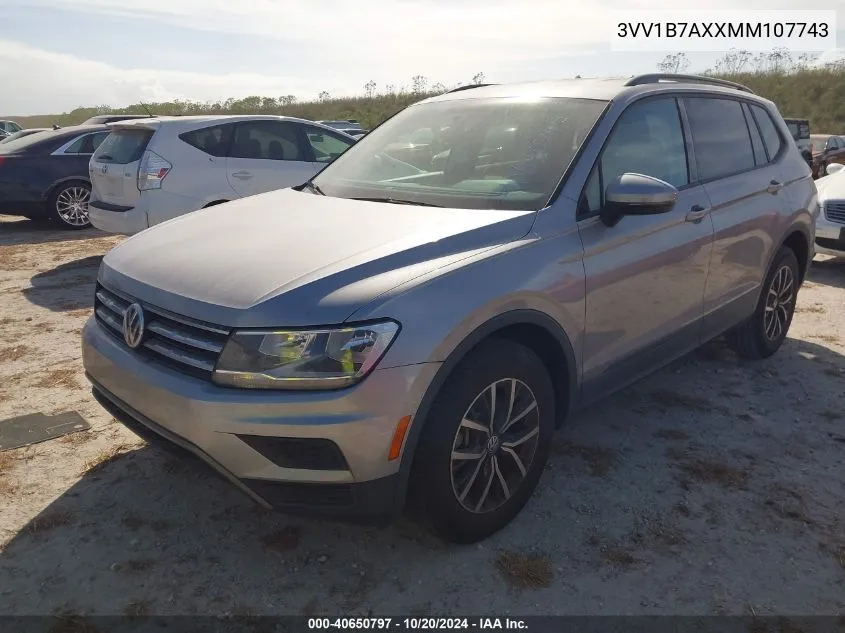 2021 Volkswagen Tiguan S VIN: 3VV1B7AXXMM107743 Lot: 40650797