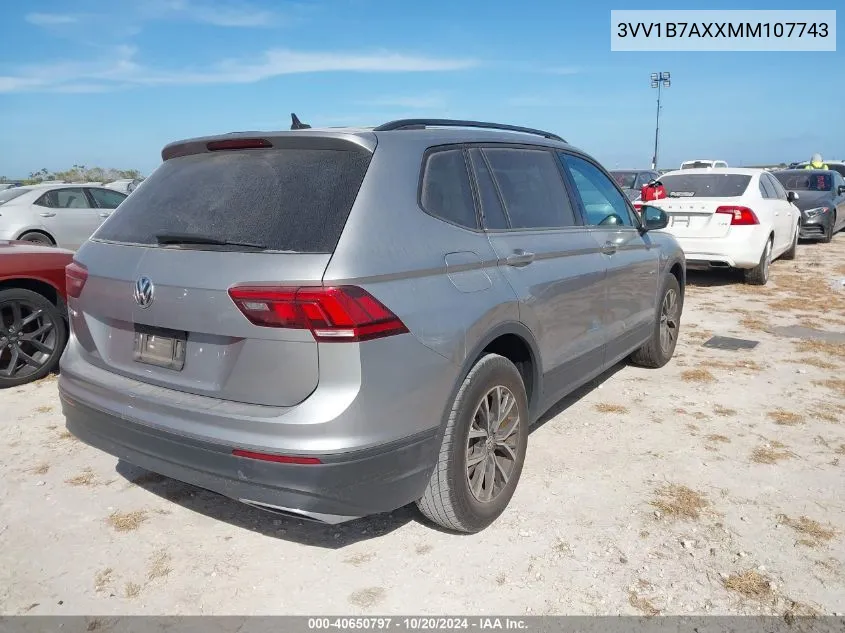 2021 Volkswagen Tiguan S VIN: 3VV1B7AXXMM107743 Lot: 40650797