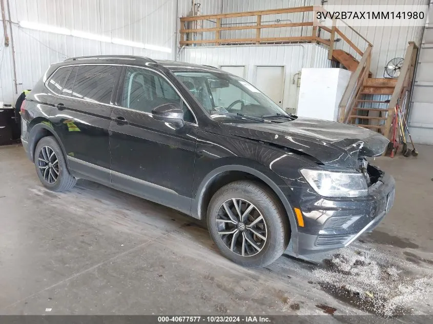 2021 Volkswagen Tiguan 2.0T Se/2.0T Se R-Line Black/2.0T Sel VIN: 3VV2B7AX1MM141980 Lot: 40677577