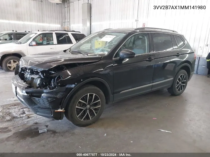 2021 Volkswagen Tiguan 2.0T Se/2.0T Se R-Line Black/2.0T Sel VIN: 3VV2B7AX1MM141980 Lot: 40677577