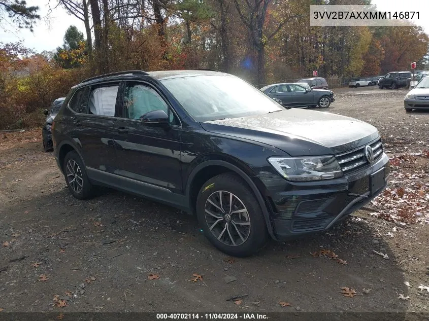 2021 Volkswagen Tiguan Se/Se R-Line Black/Sel VIN: 3VV2B7AXXMM146871 Lot: 40702114