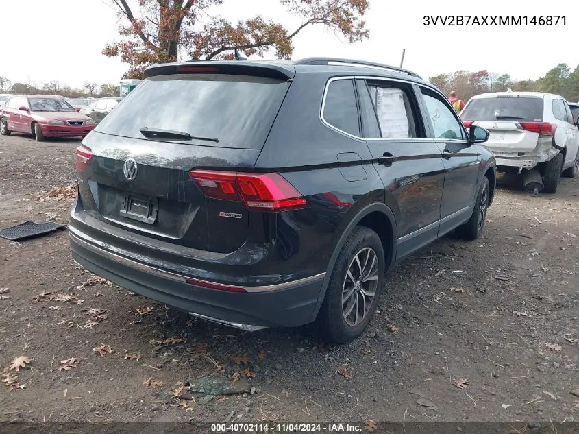 2021 Volkswagen Tiguan Se/Se R-Line Black/Sel VIN: 3VV2B7AXXMM146871 Lot: 40702114