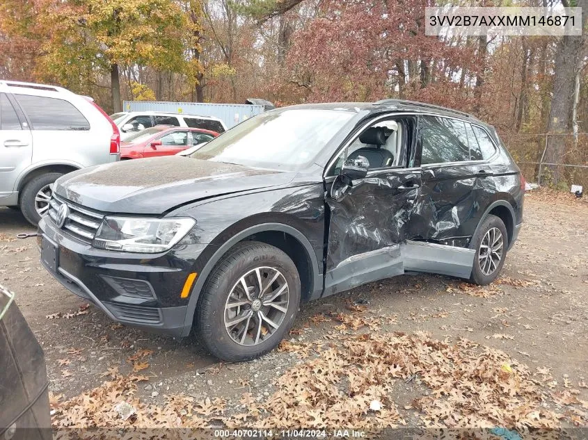 2021 Volkswagen Tiguan Se/Se R-Line Black/Sel VIN: 3VV2B7AXXMM146871 Lot: 40702114