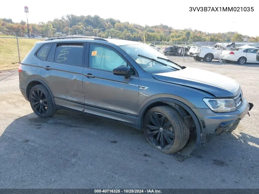 2021 Volkswagen Tiguan 2.0T Se/2.0T Se R-Line Black/2.0T Sel VIN: 3VV3B7AX1MM021035 Lot: 40716325