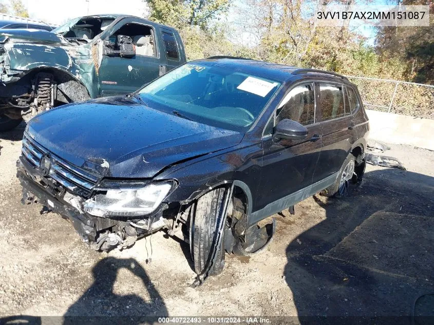 2021 Volkswagen Tiguan 2.0T S VIN: 3VV1B7AX2MM151087 Lot: 40722493