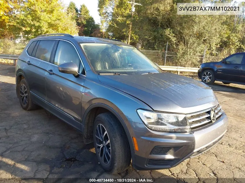 2021 Volkswagen Tiguan 2.0T Se/2.0T Se R-Line Black/2.0T Sel VIN: 3VV2B7AX7MM102021 Lot: 40734450