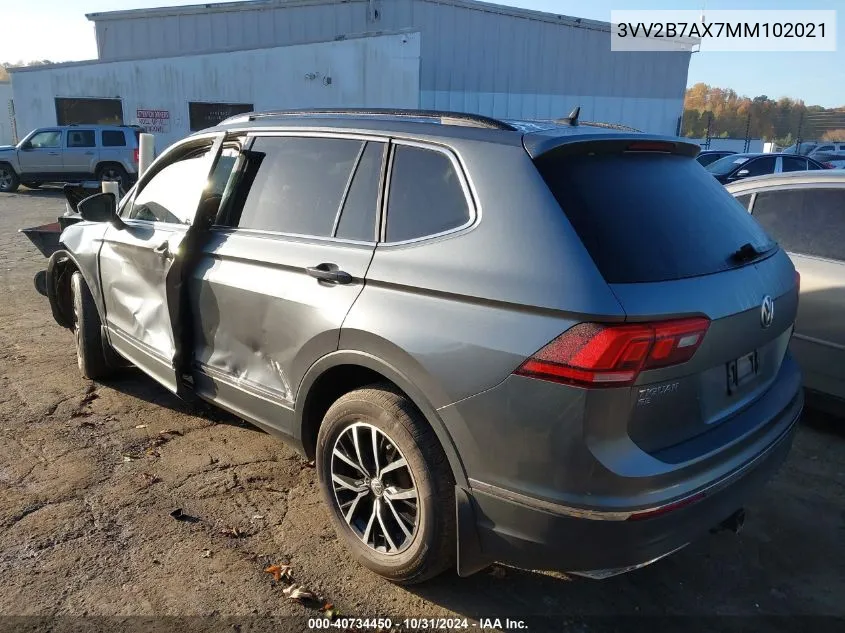 2021 Volkswagen Tiguan 2.0T Se/2.0T Se R-Line Black/2.0T Sel VIN: 3VV2B7AX7MM102021 Lot: 40734450