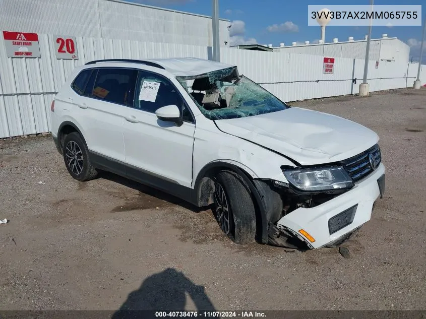 2021 Volkswagen Tiguan 2.0T Se/2.0T Se R-Line Black/2.0T Sel VIN: 3VV3B7AX2MM065755 Lot: 40738476