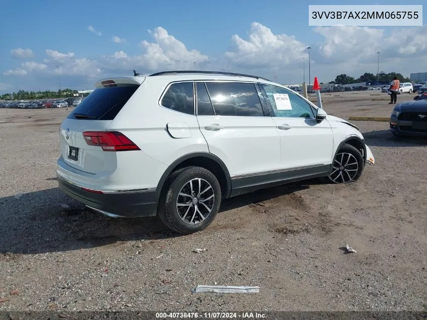 2021 Volkswagen Tiguan 2.0T Se/2.0T Se R-Line Black/2.0T Sel VIN: 3VV3B7AX2MM065755 Lot: 40738476