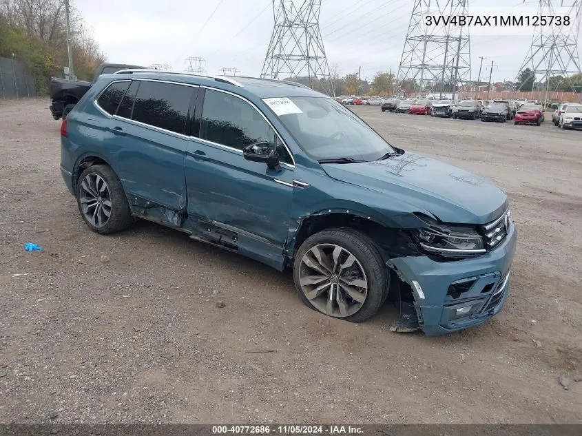 2021 Volkswagen Tiguan 2.0T Sel Premium R-Line VIN: 3VV4B7AX1MM125738 Lot: 40772686